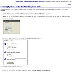 Searching by United States Tax Reporter (USTR) Code