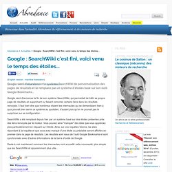 Google : SearchWiki c'est fini, voici venu le temps des étoiles