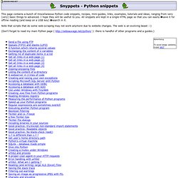 sebsauvage.net- Snyppets - Python snippets