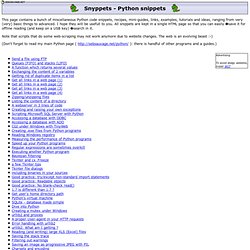 Snyppets - Python snippets