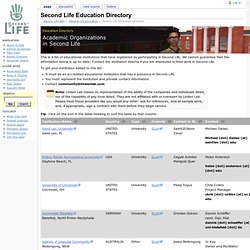 Second Life Education Directory