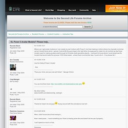 SL Poser 5 Avatar Models? Second Life Forums Archive