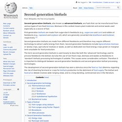 Second generation biofuels - Wikipedia, the free encyclopedia -