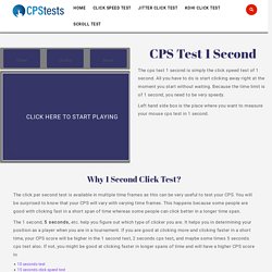 CPS Test 1 Second: Online Mouse Click Speed Test 1 Second