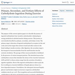 Primary, Secondary, and Tertiary Effects of Carbohydrate Ingestion During Exercise