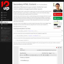 Secondary HTML Content