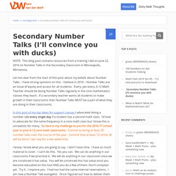 Secondary Number Talks (I'll convince you with ducks) - Sara VanDerWerf