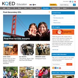 Post-Secondary ESL : KQED Education