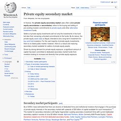 Private equity secondary market - Wiki