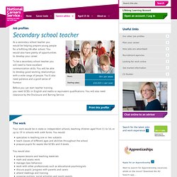 Secondary school teacher Job Information