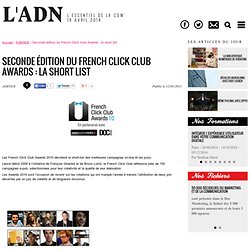 Palmarès - Seconde édition du French Click Club Awards : la short list
