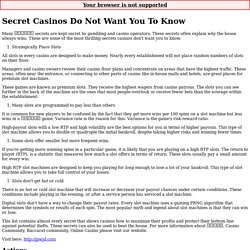 Secret Casinos Do Not Want You To Know on Online Casino Reviews