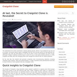 At last, the Secret to Craigslist Clone is Revealed! - Craigslist Clone