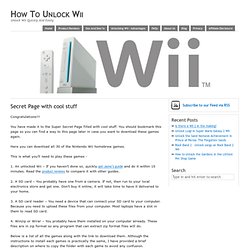 Secret Page with cool stuff – How To Unlock Wii