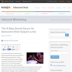 The 6-Step Secret Sauce for Awesome Email Subject Lines