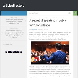 A secret of speaking in public with confidence
