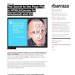 The Secret to the Page Flip in HTML5/Canvas for Windows8 and iOS