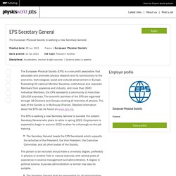 EPS Secretary General - Physics World