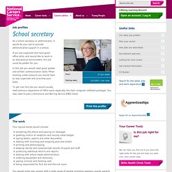 School secretary Job Information