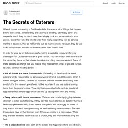 The Secrets of Caterers