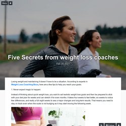 Five Secrets from weight loss coaches