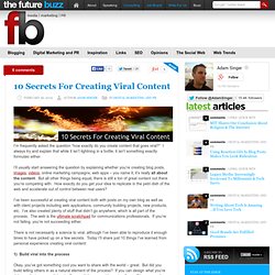 10 Secrets For Creating Viral Content