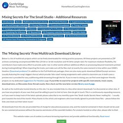 The 'Mixing Secrets' Free Multitrack Download Library