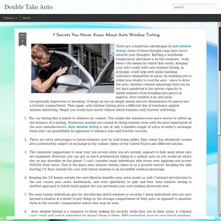 7 Secrets You Never Know About Auto Window Tinting