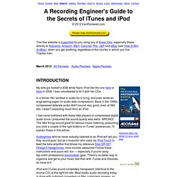 A Recording Engineer&#039;s Guide to the Secrets of iTunes and iPod