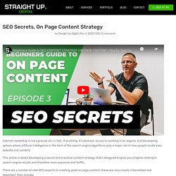 SEO Secrets, On Page Content Strategy