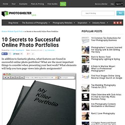 10 Secrets to Successful Online Photo Portfolios