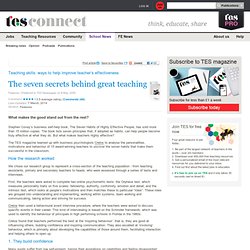 The seven secrets behind great teaching - Features - TES Connect
