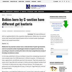 Babies born by C-section have different gut bacteria