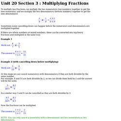 Unit 20 Section 3 : Multiplying Fractions