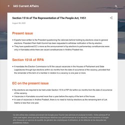 Section 151A of The Representation of The People Act, 1951