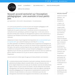 oct 2016 : Nouvel accord sectoriel sur l’exception pédagogique : une avancée à tous petits pas – SavoirsCom1