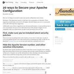 20 ways to Secure your Apache Configuration