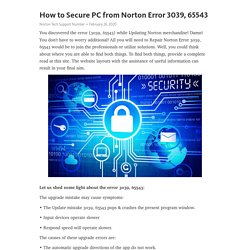 How to Secure PC from Norton Error 3039, 65543