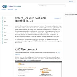 Secure IOT with AWS and Hornbill ESP32 - Tutorials