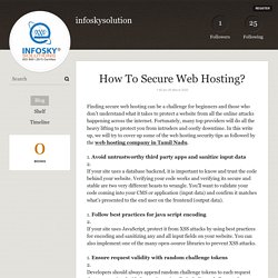 How To Secure Web Hosting? - infoskysolution