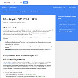 Secure your site with HTTPS - Search Console Help