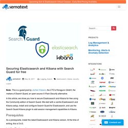 Securing Elasticsearch and Kibana with Search Guard for free