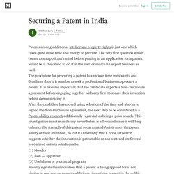 Securing a Patent in India - Intellect Juris - Medium