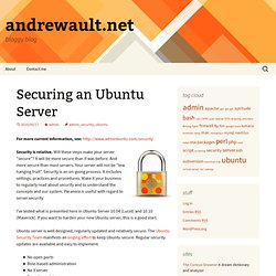 Securing an Ubuntu Server « andrewault.net