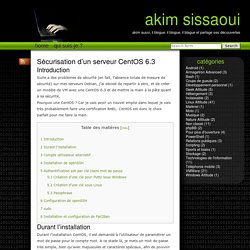 Sécurisation d’un serveur CentOS 6.3