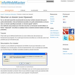 Sécuriser un dossier (avec htpasswd) - Tutoriel pour Webmasters