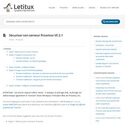 Sécuriser son serveur Proxmox VE 2.1 – Letitux