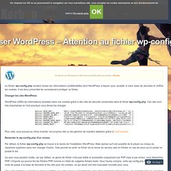 Sécuriser Wordpress - Attention au fichier wp-config.php