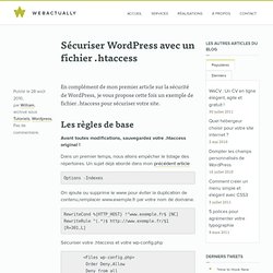 Sécuriser Wordpress avec un fichier .htaccess