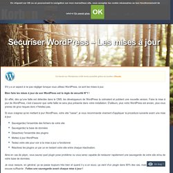 Sécuriser Wordpress - Les mises à jour